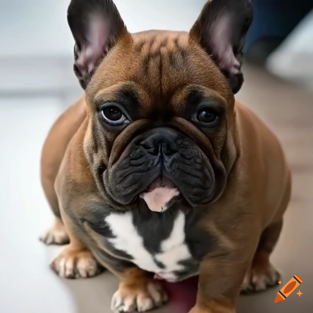 French bulldog puppy in extreme hyper realistic closeup on Craiyon