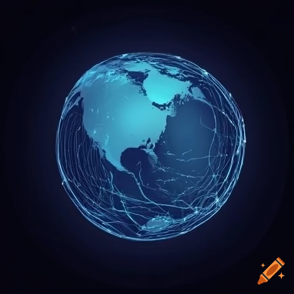 Digital abstract vector earth wireframe on Craiyon