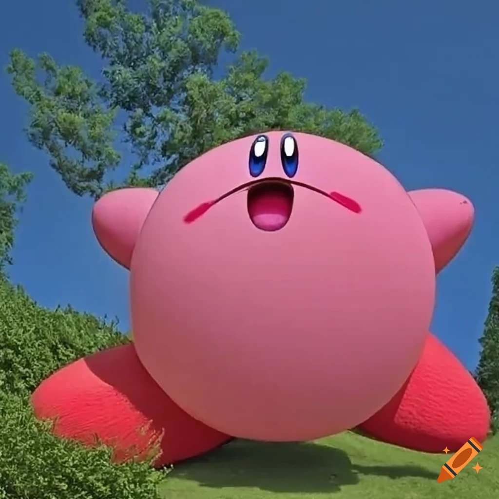 Detailed view of the big red feet of kirby on Craiyon