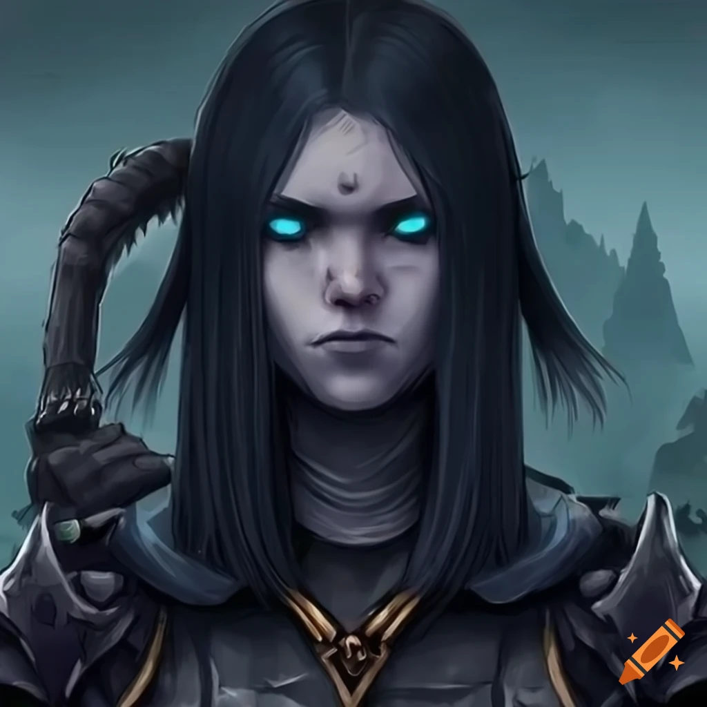 Dark rpg character with long hair on Craiyon
