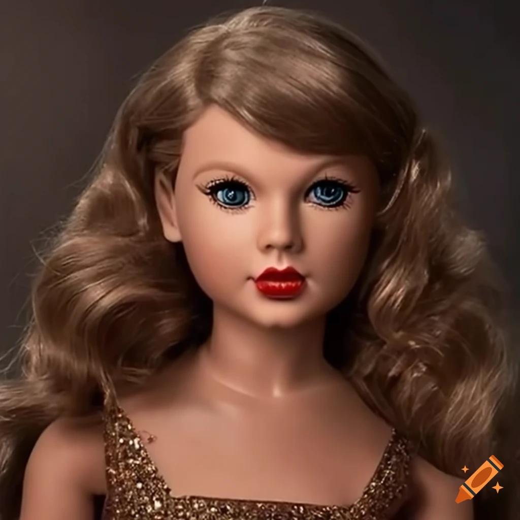 American girl doll resembling taylor swift in brown dress on Craiyon