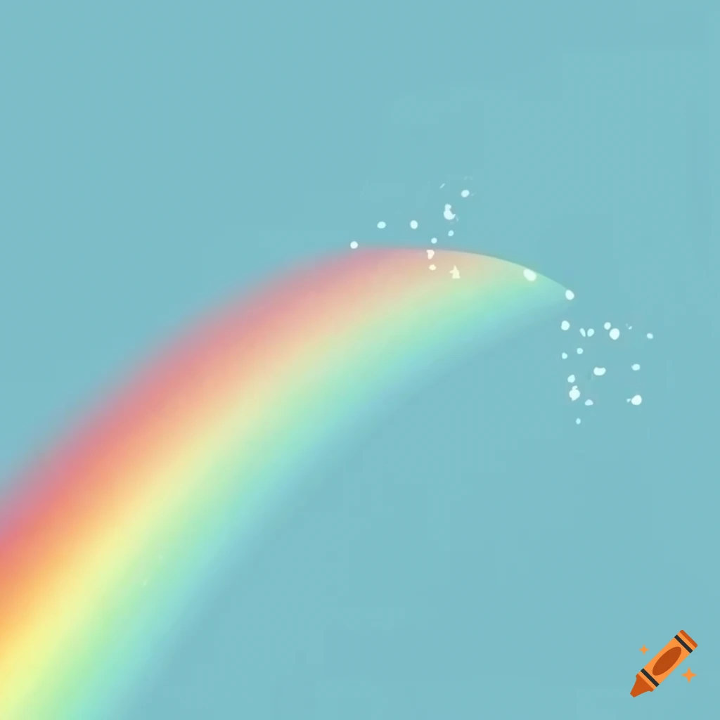 Geometric rainbow graphic with simple and minimal white lines on Craiyon