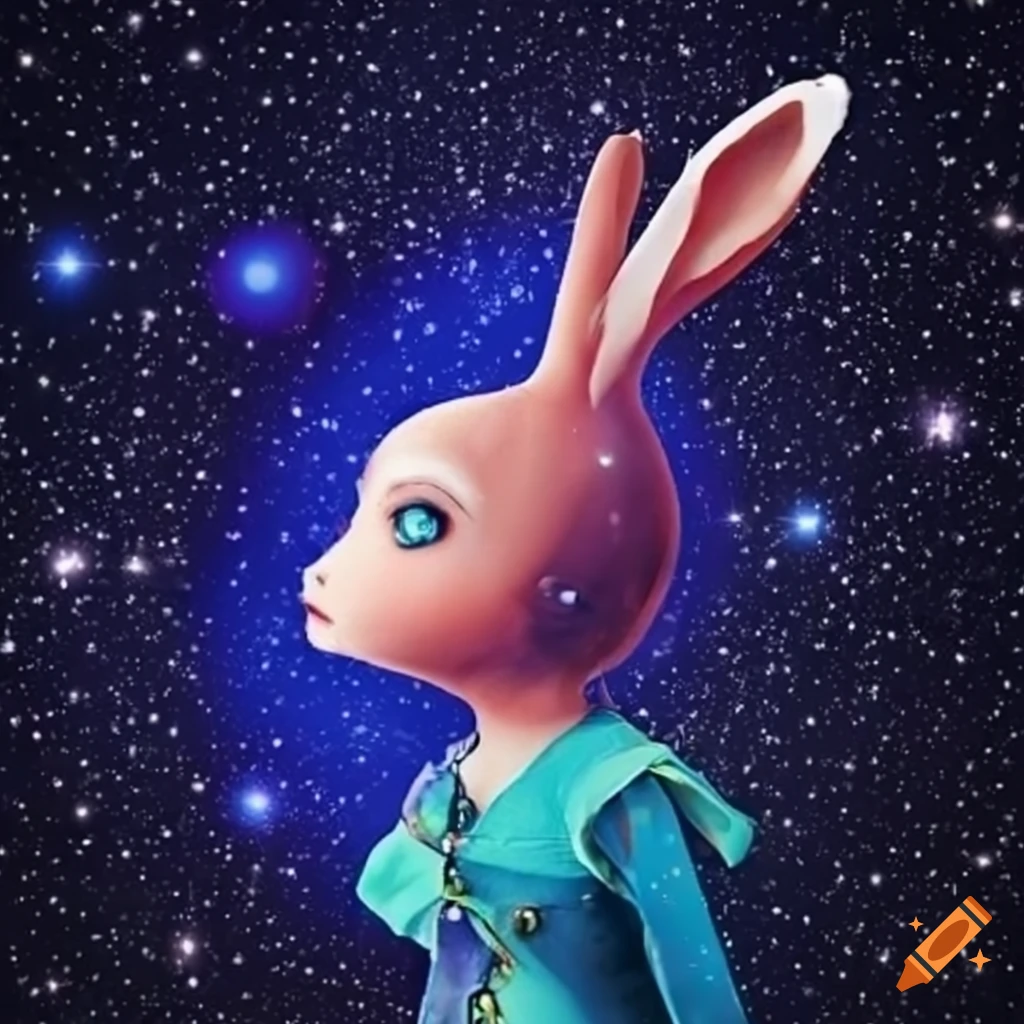 Lepus star constellation girl illustration