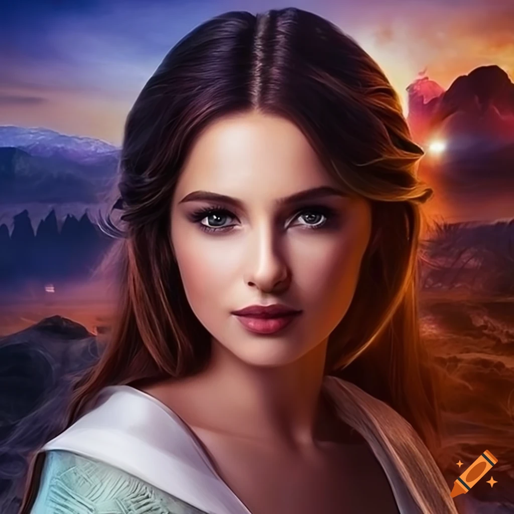 Closeup illustration of a woman reading an antique treasure map with