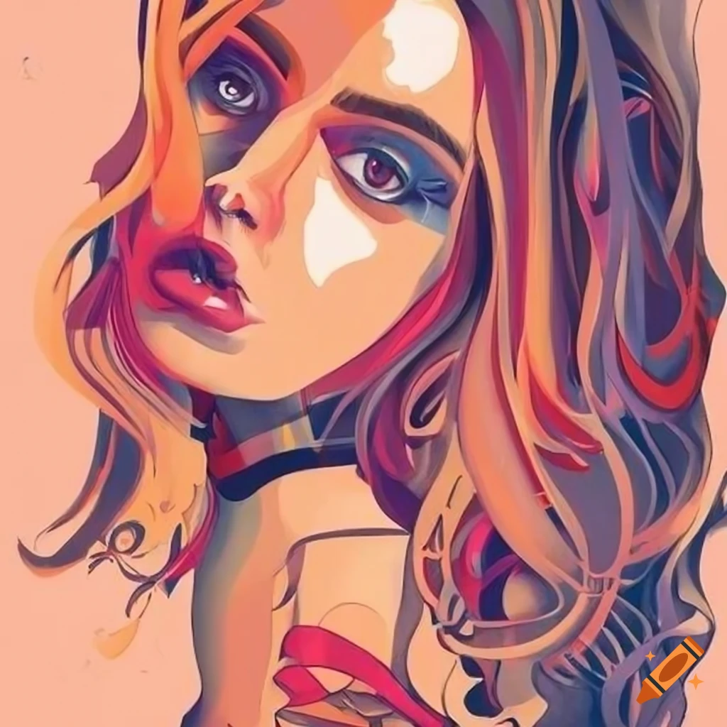Escher style girl design poster