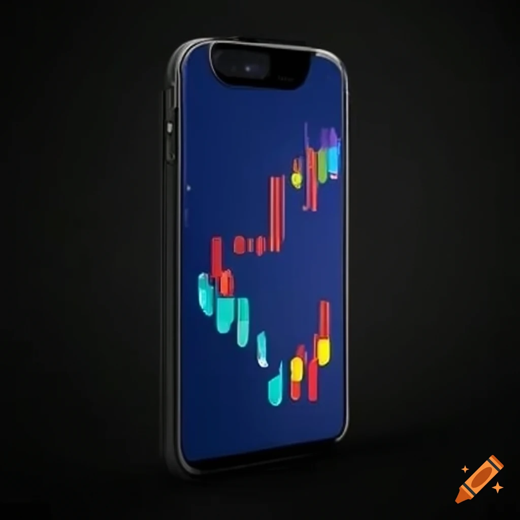 Trading chart on smartphone screen