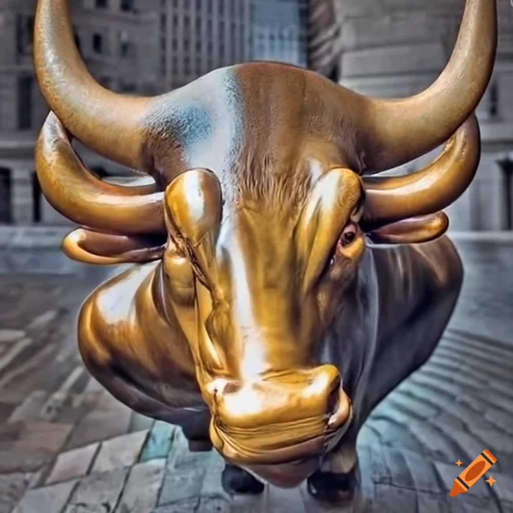 Charging Bull Sculpture On Wall Street On Craiyon 4090