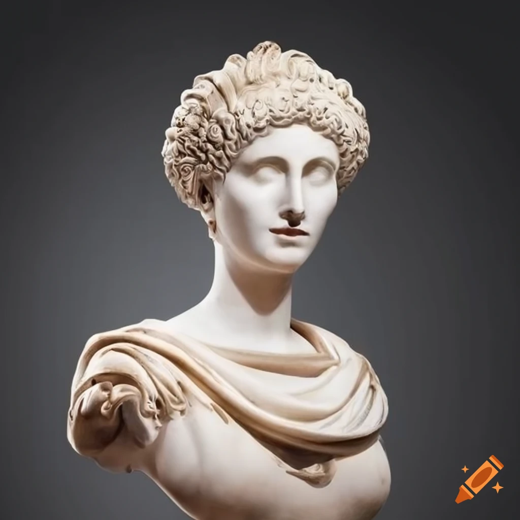 Marble statue of a roman empress on Craiyon