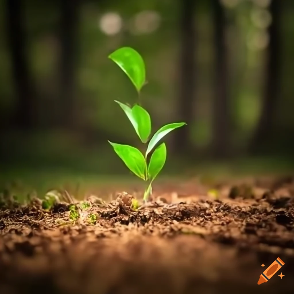 Tree sprouting from the ground