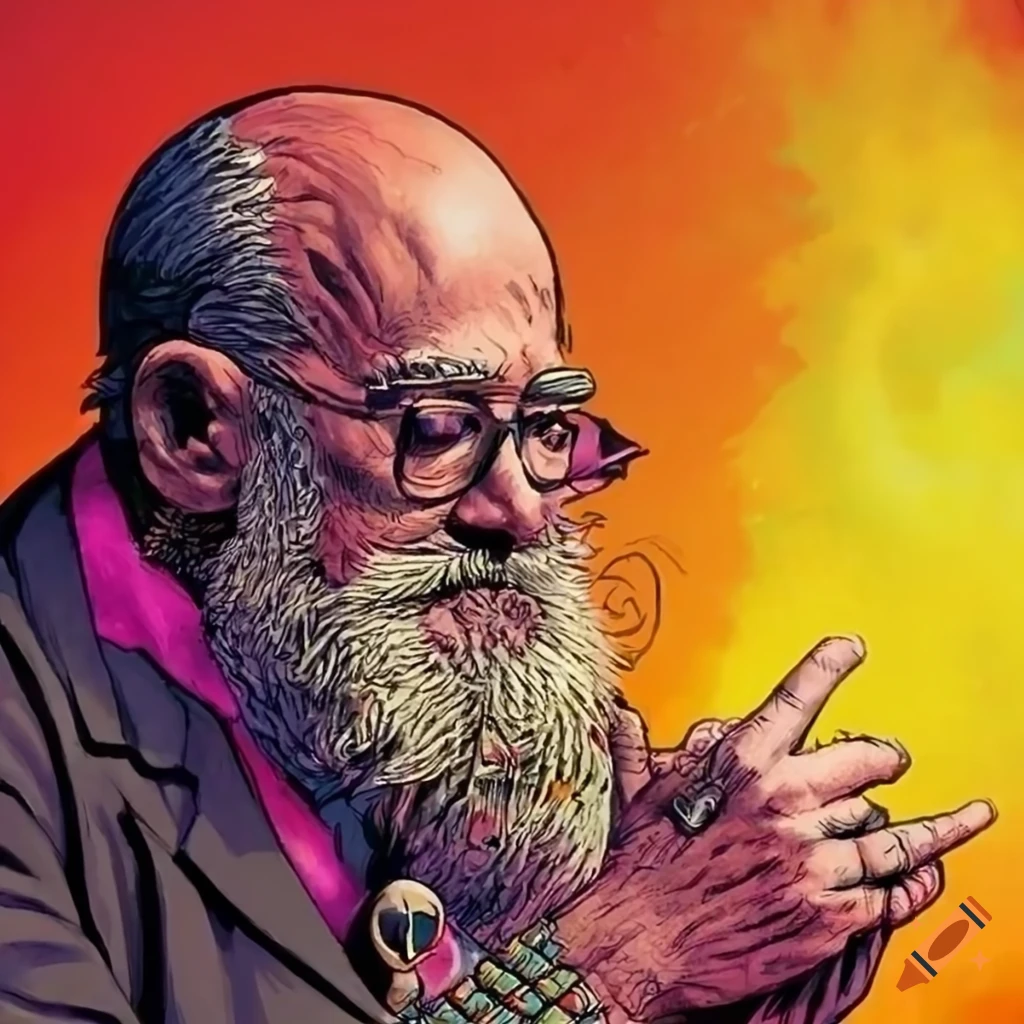 Stunning zen garden inspired graphic novel illustration