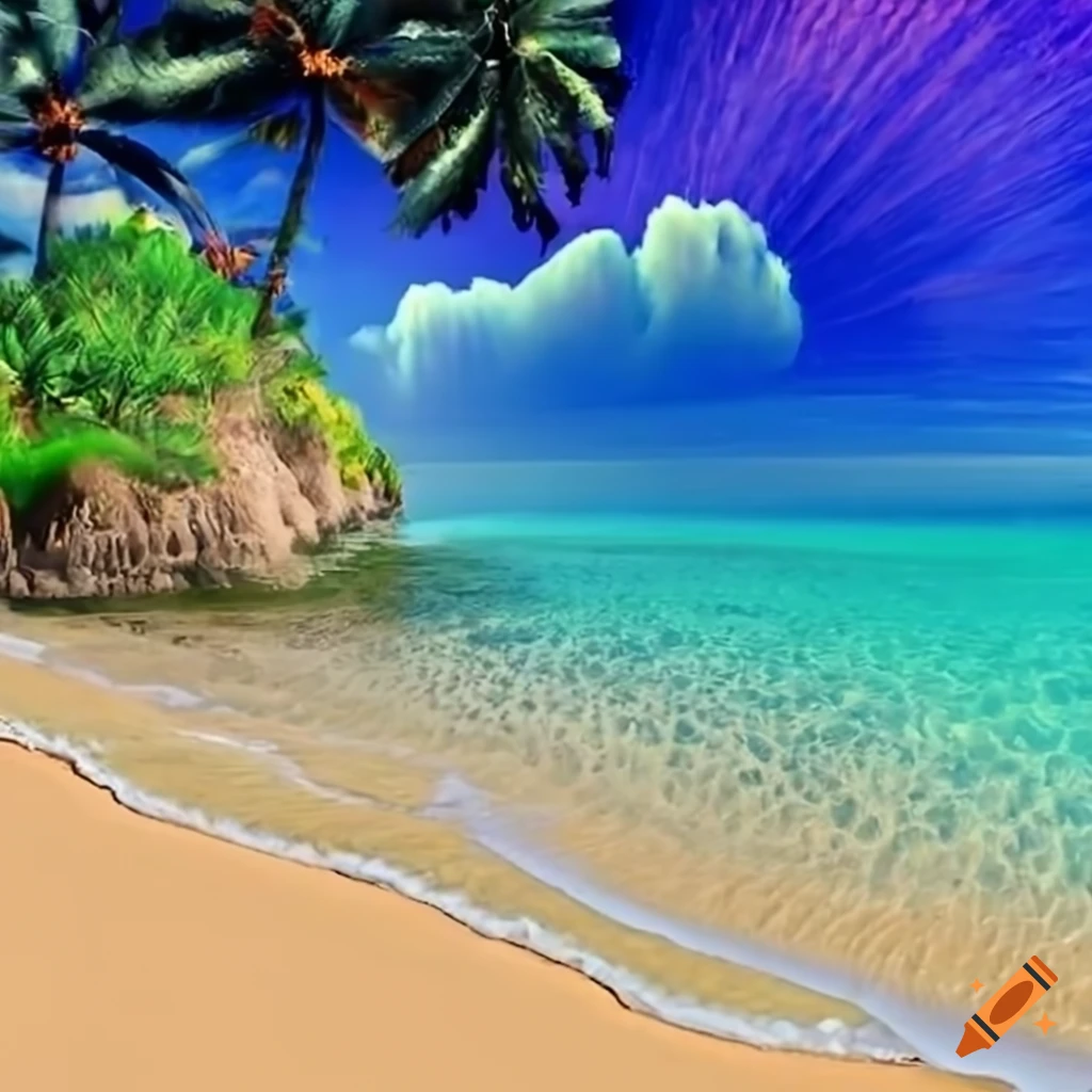 Relaxing beach scene on Craiyon