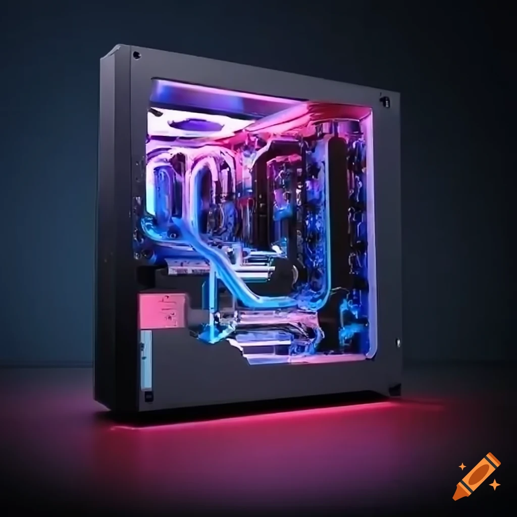 Custom watercooling system for a computer on Craiyon