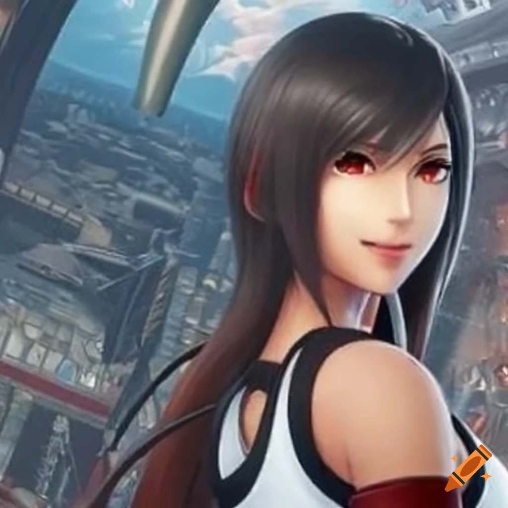 Poster of Tifa Lockhart in anime art style from Final Fantasy VII