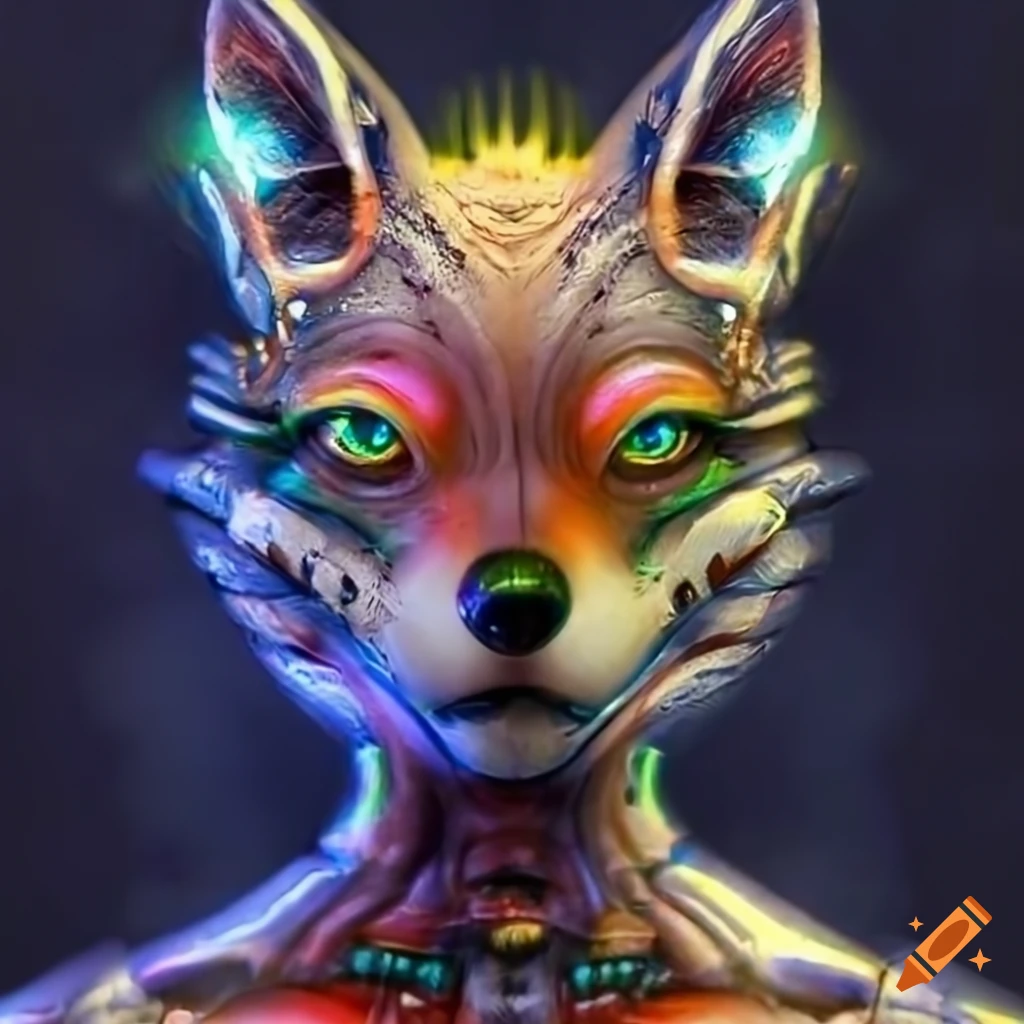 Cyborg fox artwork with extreme hyper-realistic details on Craiyon