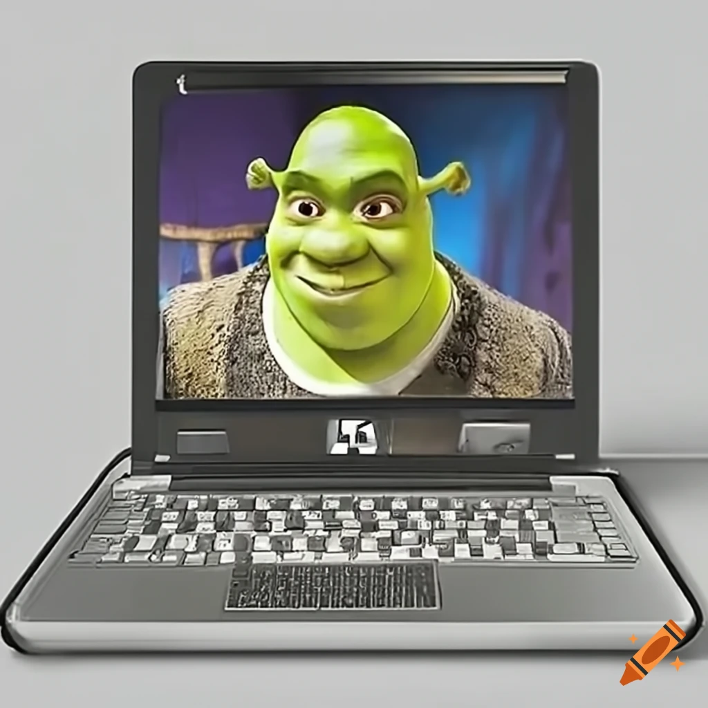 Computer and shrek on Craiyon