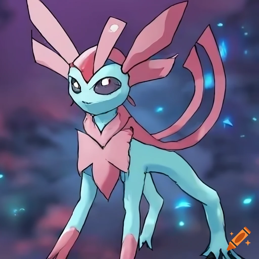 Vaporeon and Sylveon fusion Pok"}emon on Craiyon