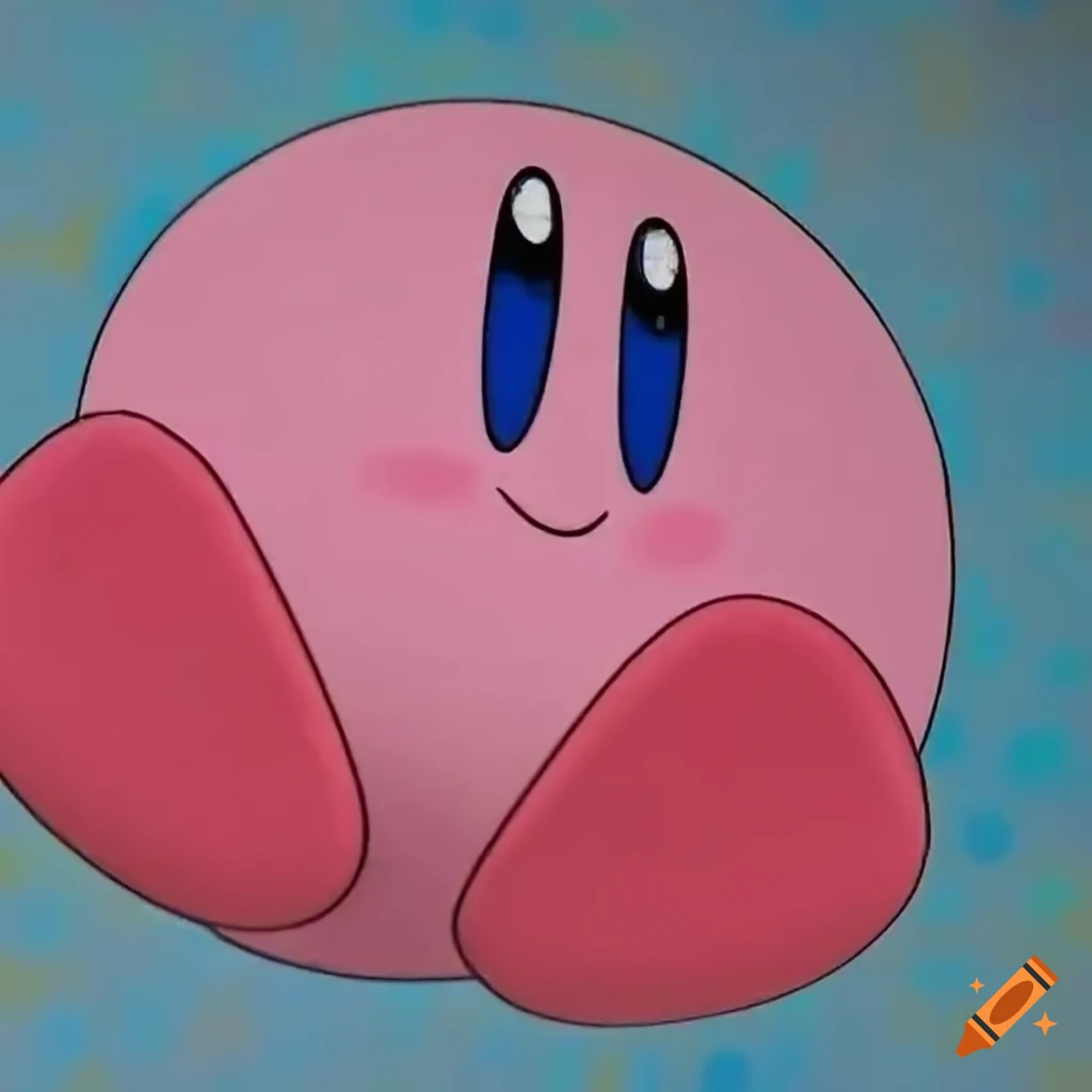 Top view of colorful and chunky feet of cartoon character kirby on Craiyon