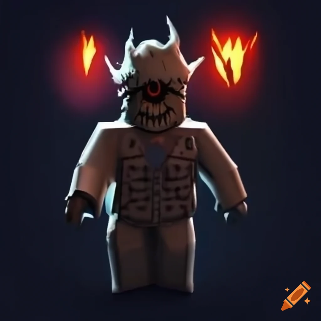 Roblox thumbnail with a horror theme on Craiyon