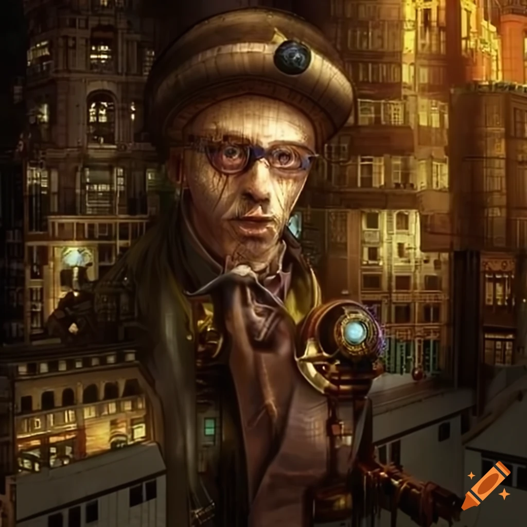 Steampunk cityscape illustration with extreme detail and realism on Craiyon