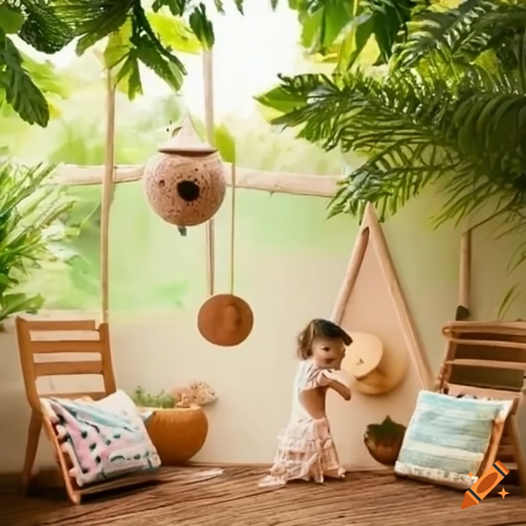 Outdoor boho space for kids