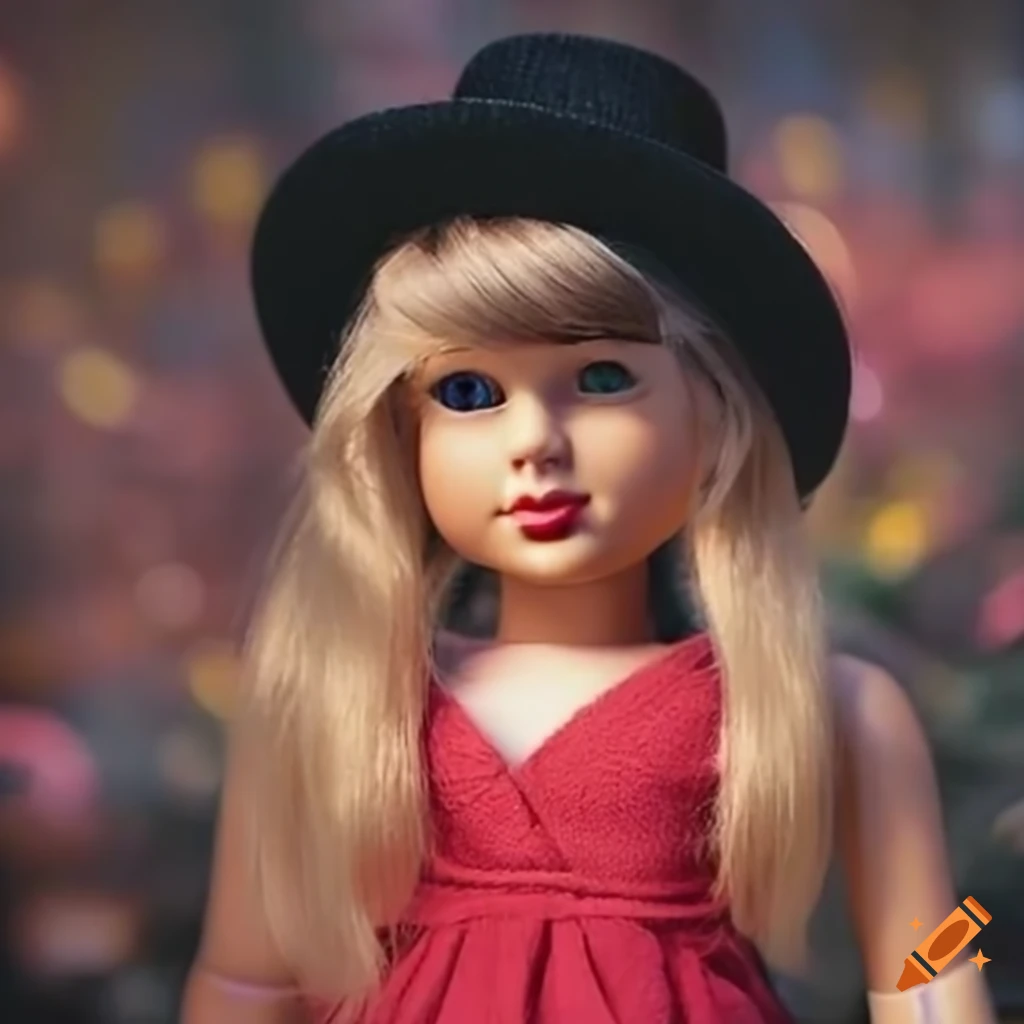 American girl doll resembling taylor swift from her red album era