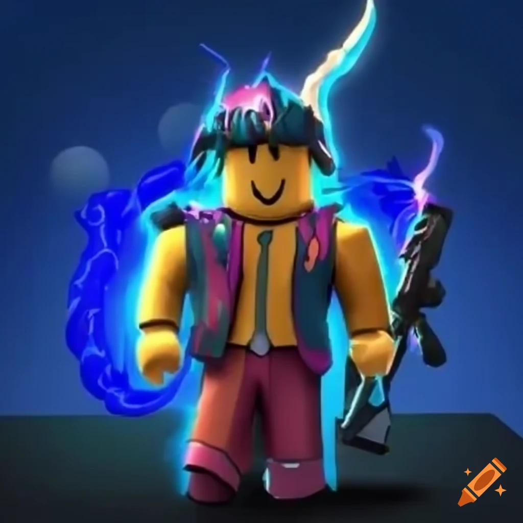 Colorful and unique art style for roblox game thumbnail on Craiyon