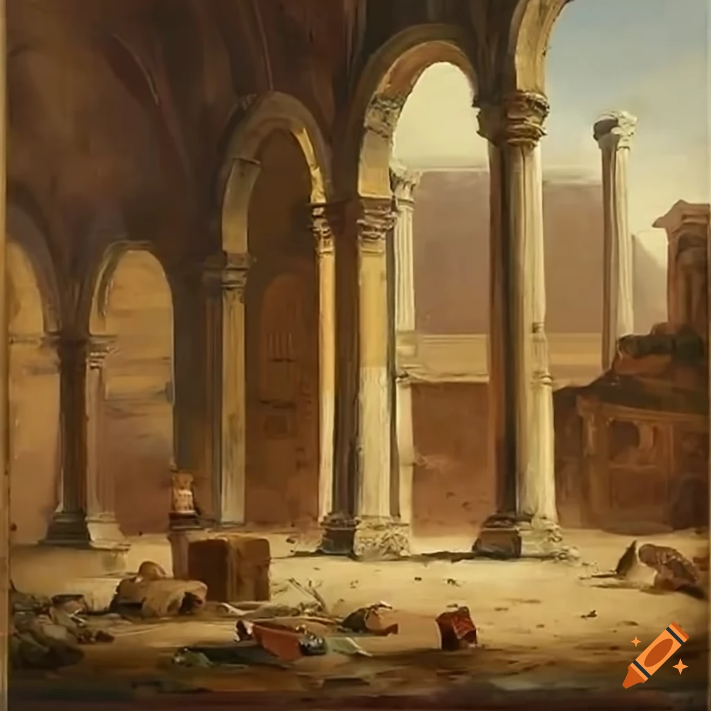 Roman arches and pillars on Craiyon