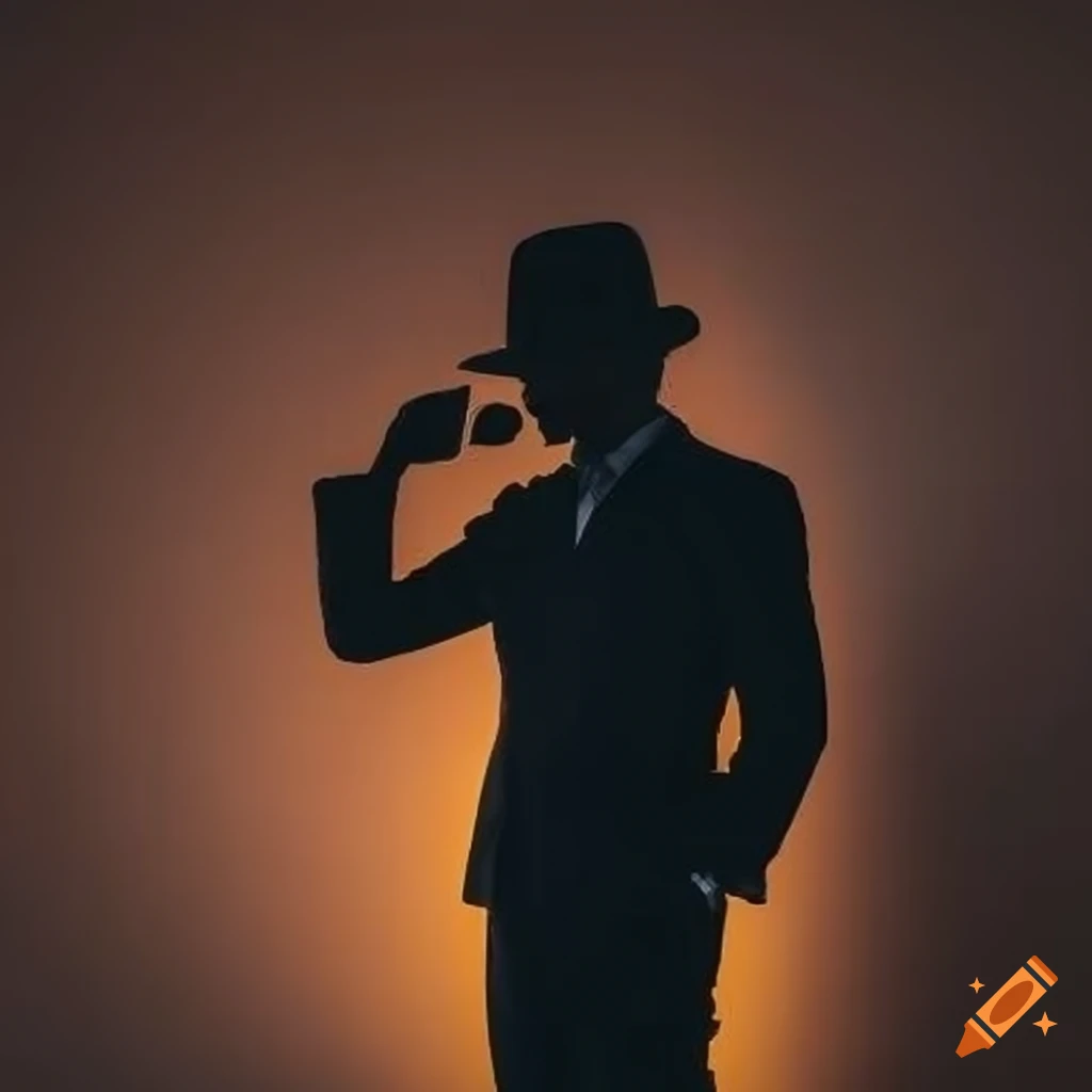 Silhouette of a man in a fedora with light shining from the front on