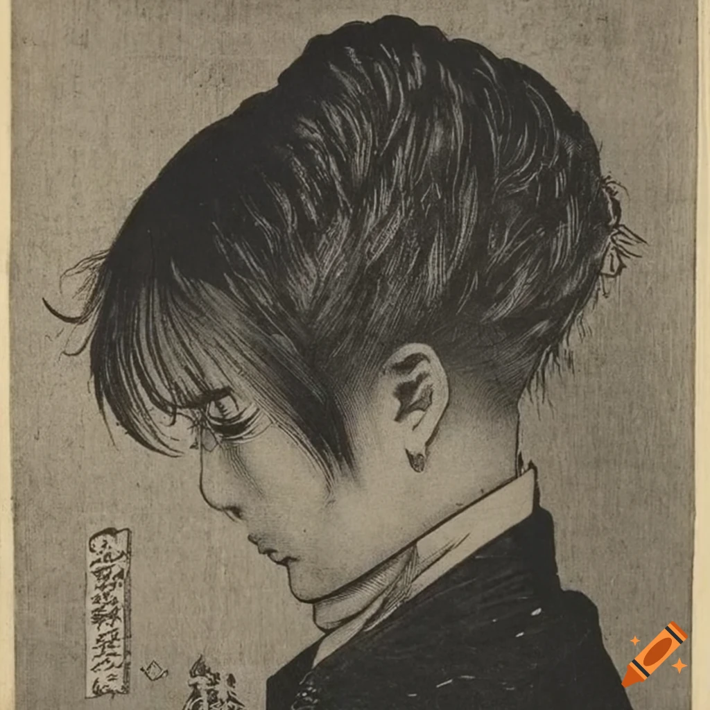 Vintage black and white manga style magazine on Craiyon