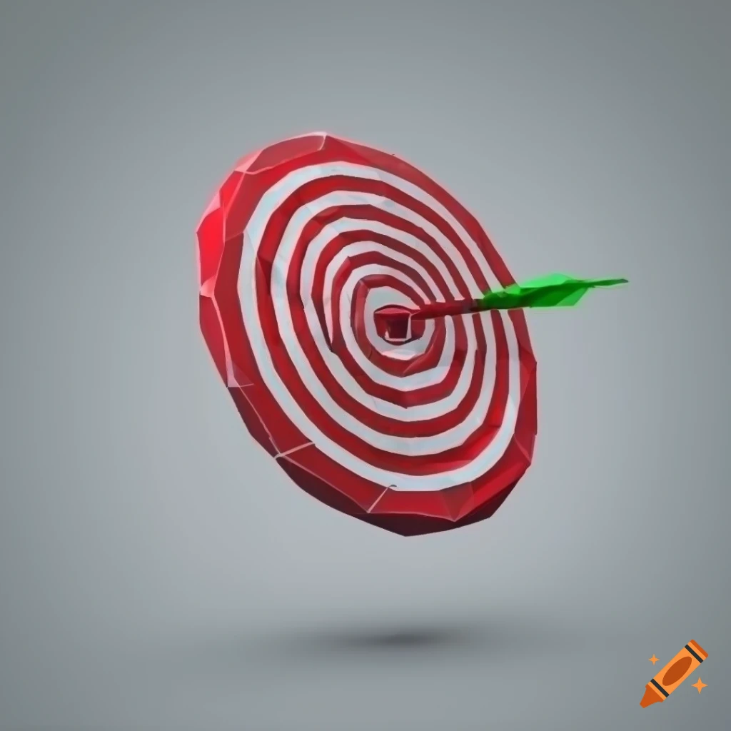 Bullseye low poly 3d isomorphic on white background on Craiyon