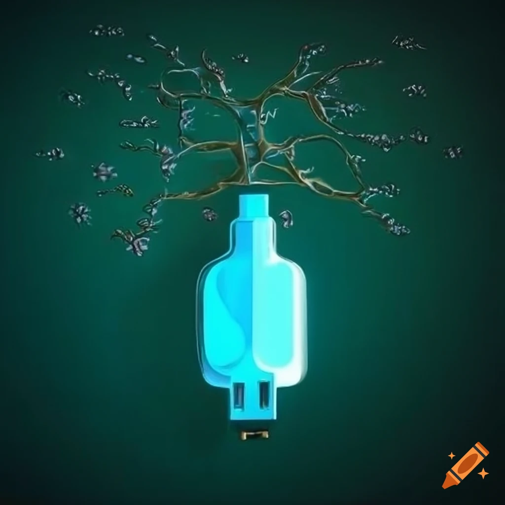 Usb symbol portrayed as a tree on Craiyon