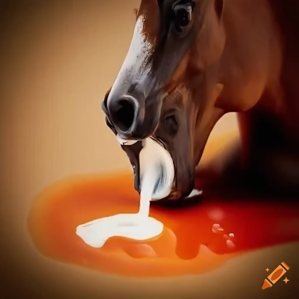 Cleaning up a juice spill with horse pattern paper towel