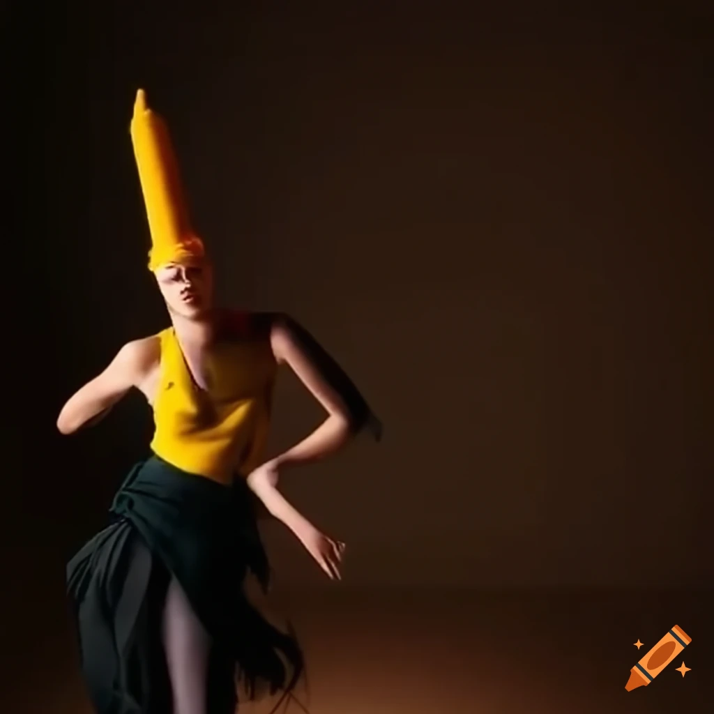 Yellow crayon dancing