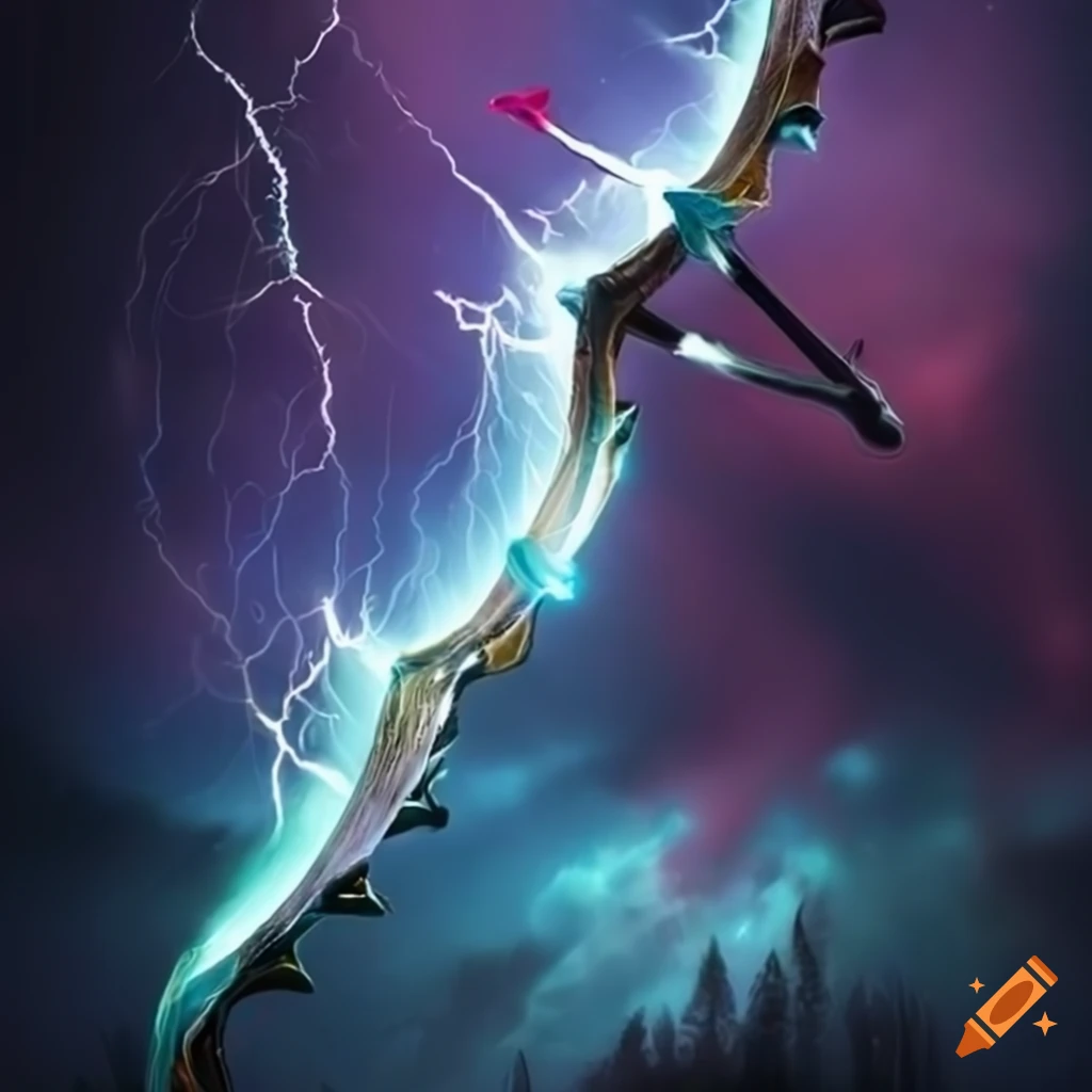 Fantasy lightning bow and arrows on Craiyon