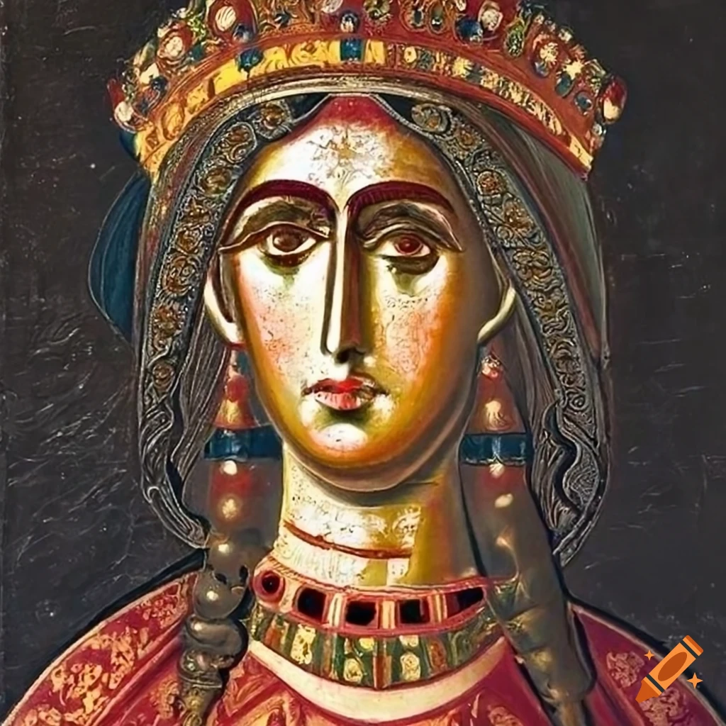 Portrait of saint tamar, the queen of georgia, known for leadership and ...