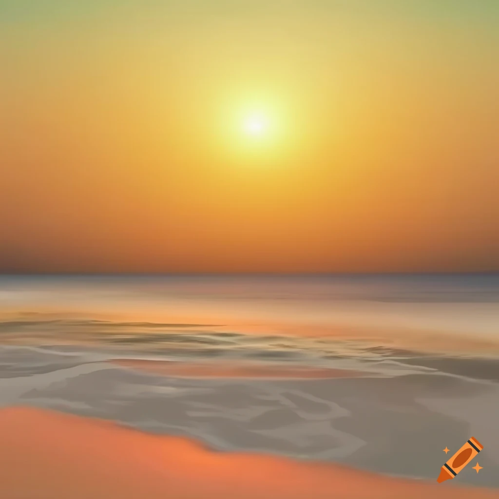 Gentle gradient colors with beach, waves, and sunset elements on Craiyon