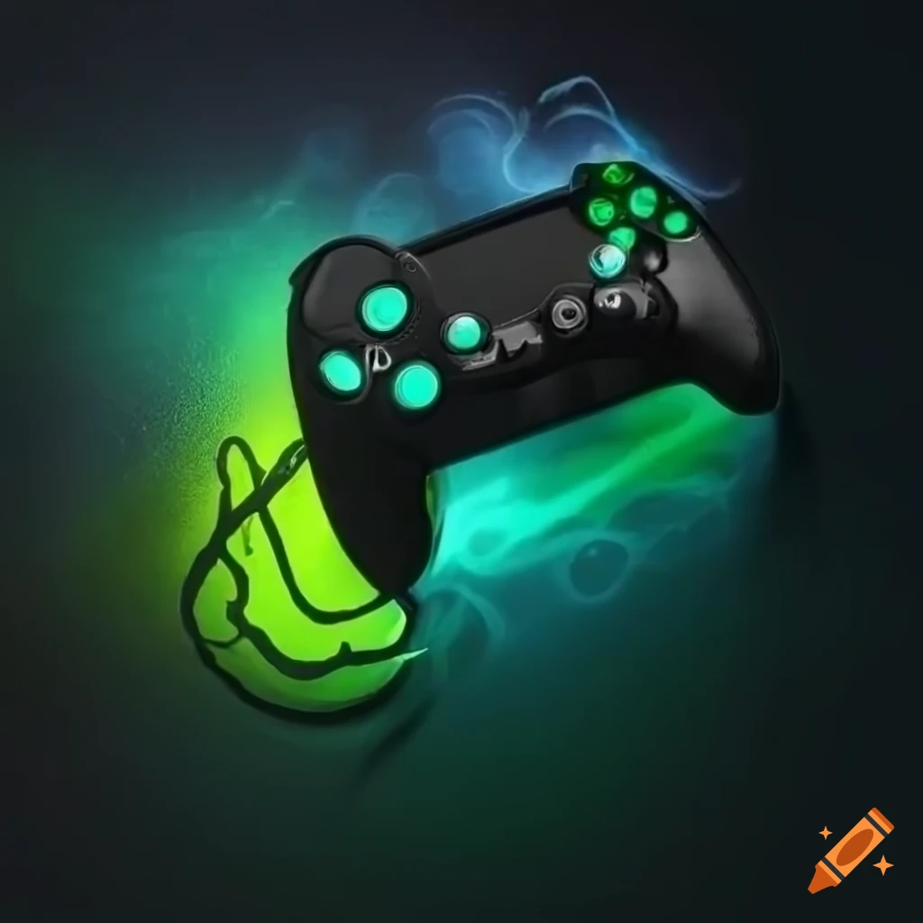Capa de agenda com tema de vídeo game em tons de azul, preto e verde on ...