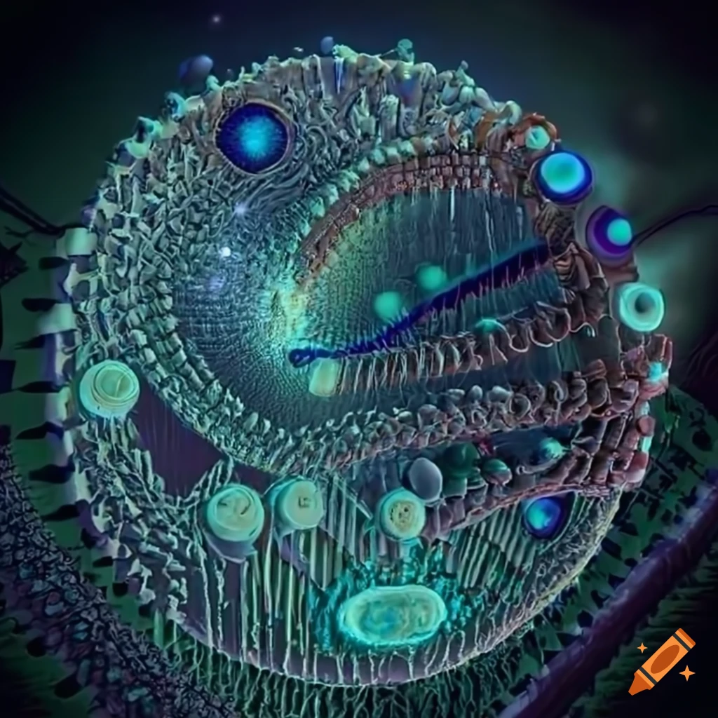 Genetics and electron microscopy exploring the intricate tapestry of life at a hyperdetailed level with 3D renders
