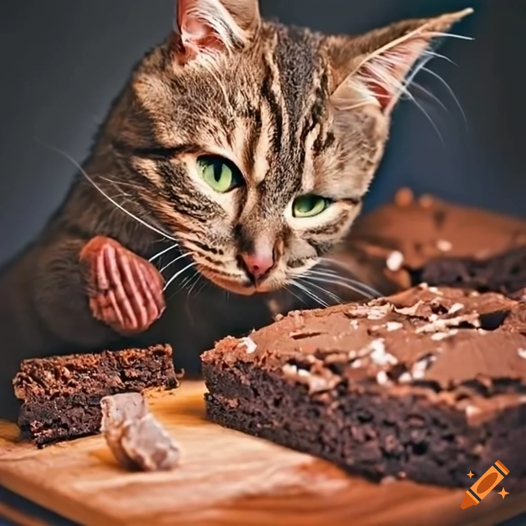 Cat making brownies on Craiyon