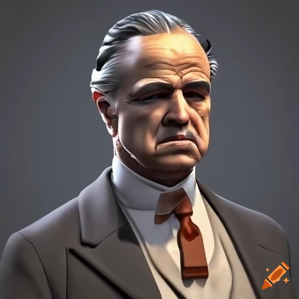 3D rendering of The Godfather in a stock market setting
