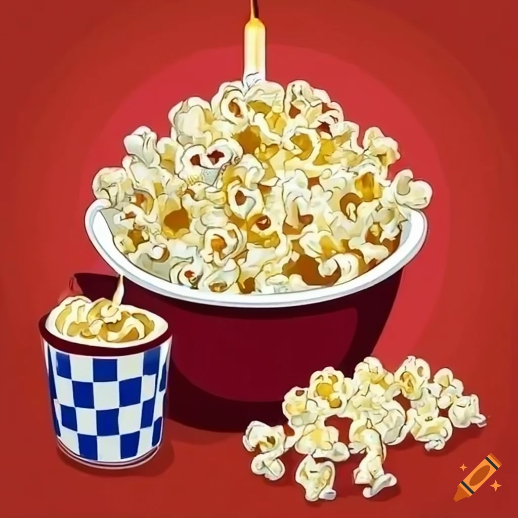 Homemade popcorn with personalized birthday message on the bag and candle
