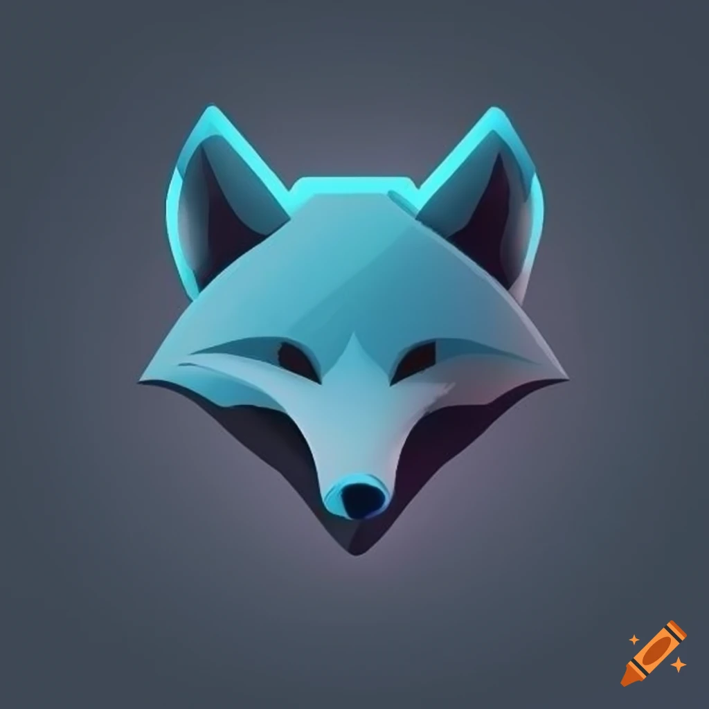 Blue fox minimalist design logo for gamer on Craiyon