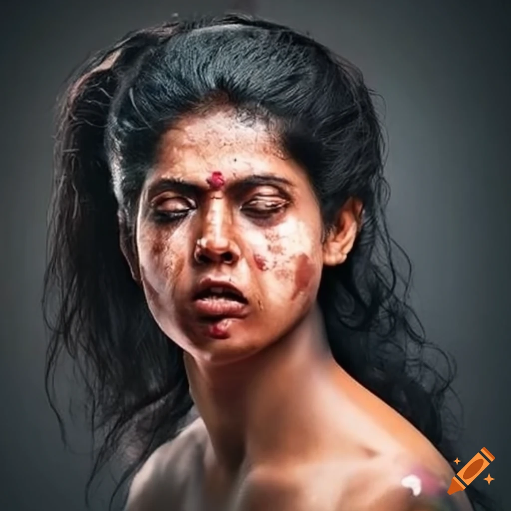 South Indian woman fighter with dizzy expression