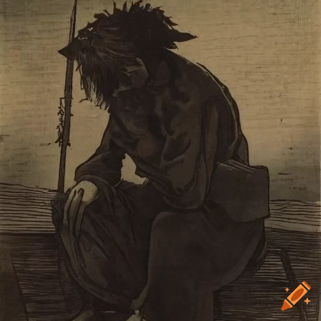 Vintage black and white manga art in retro magazine style on Craiyon