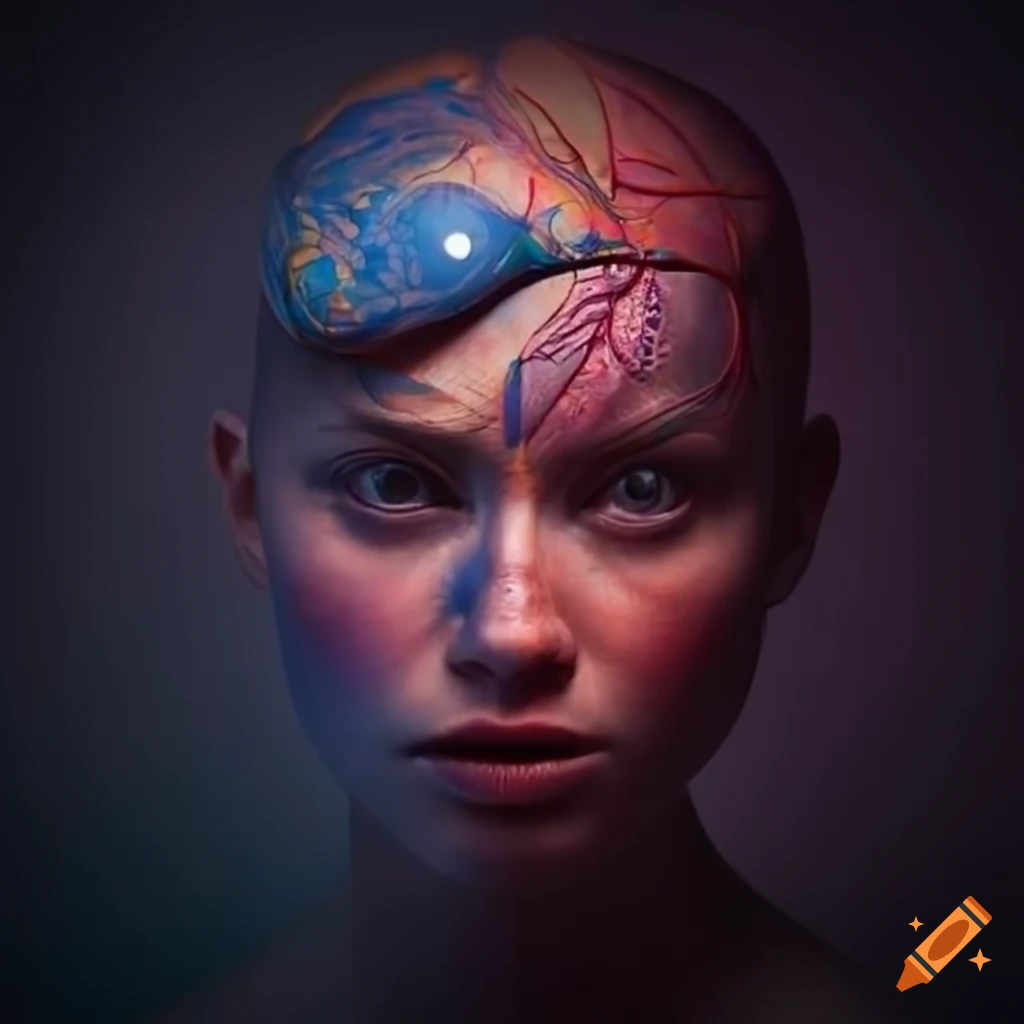 Illustration of the third eye anatomy guide on Craiyon