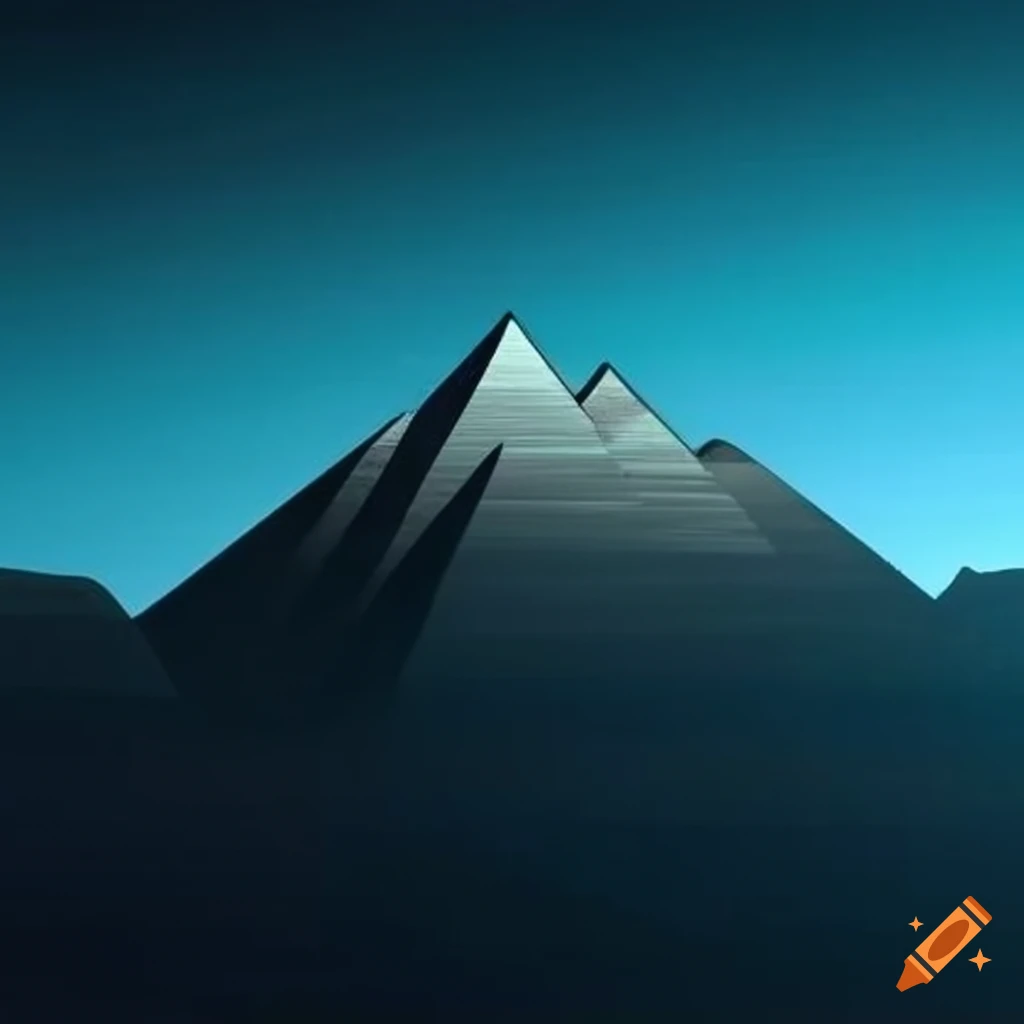 Geometric mountain landscape on Craiyon