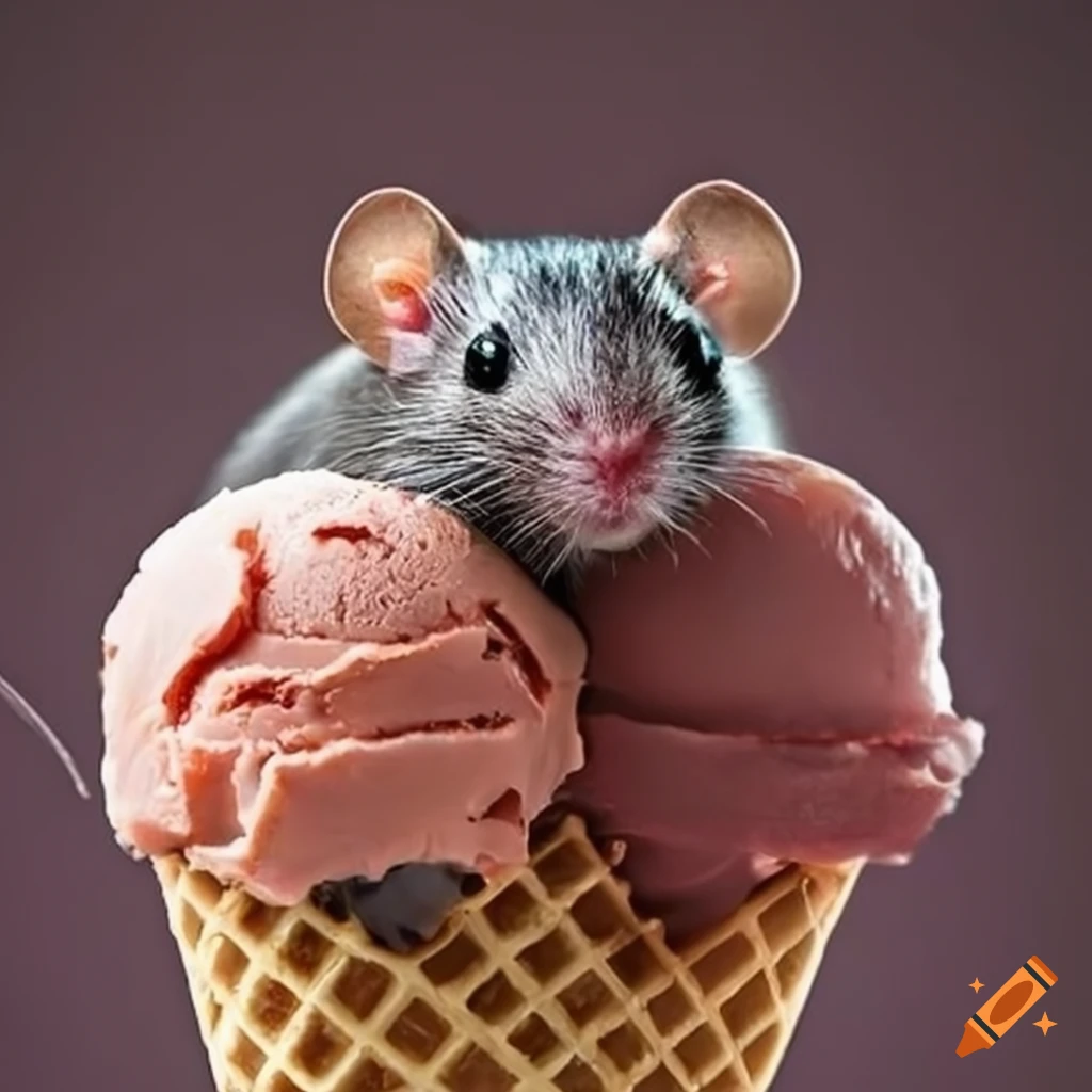 Creative ratshaped ice cream dessert on Craiyon