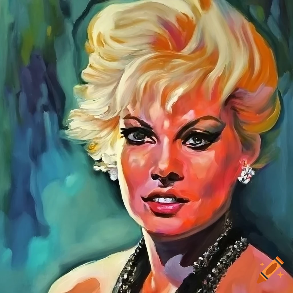 Actress Kim Novak portrayed in an oil painting style on Craiyon, image size:1024x1024