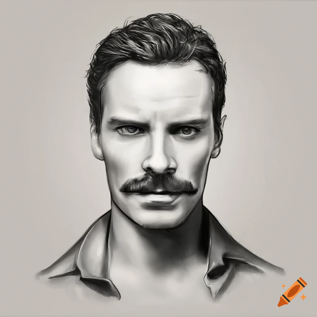 pencil mustache drawing