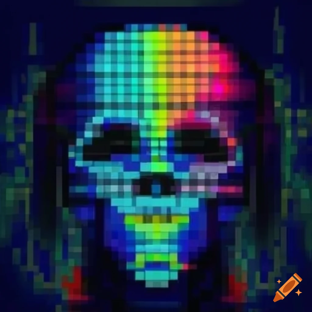 Abstract pixel art on Craiyon